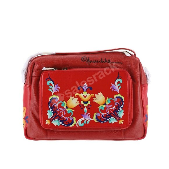 Anuschka Hand-Painted Leather Organizer Satchel - Picture 3 of 7